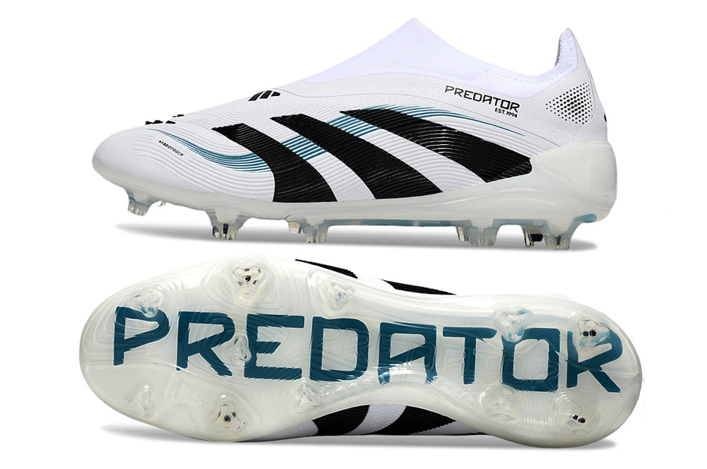 adidas Predator Elite FG — White/Black/Light Blue