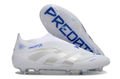 adidas Predator Elite FG — White/Blue Laceless