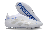 adidas Predator Elite FG — White/Blue Laceless