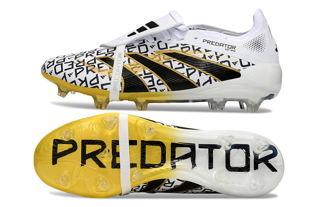 adidas Predator Elite FG — White/Black/Gold Monogram