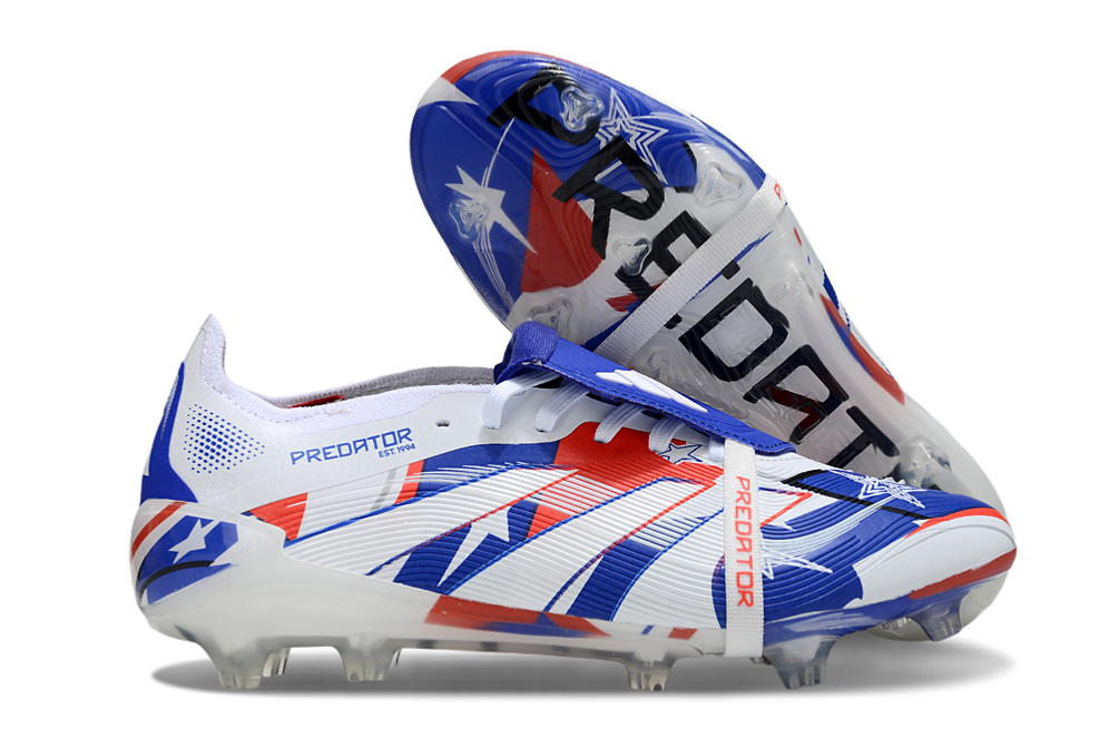 adidas Predator Elite FG — White/Blue/Red Stars