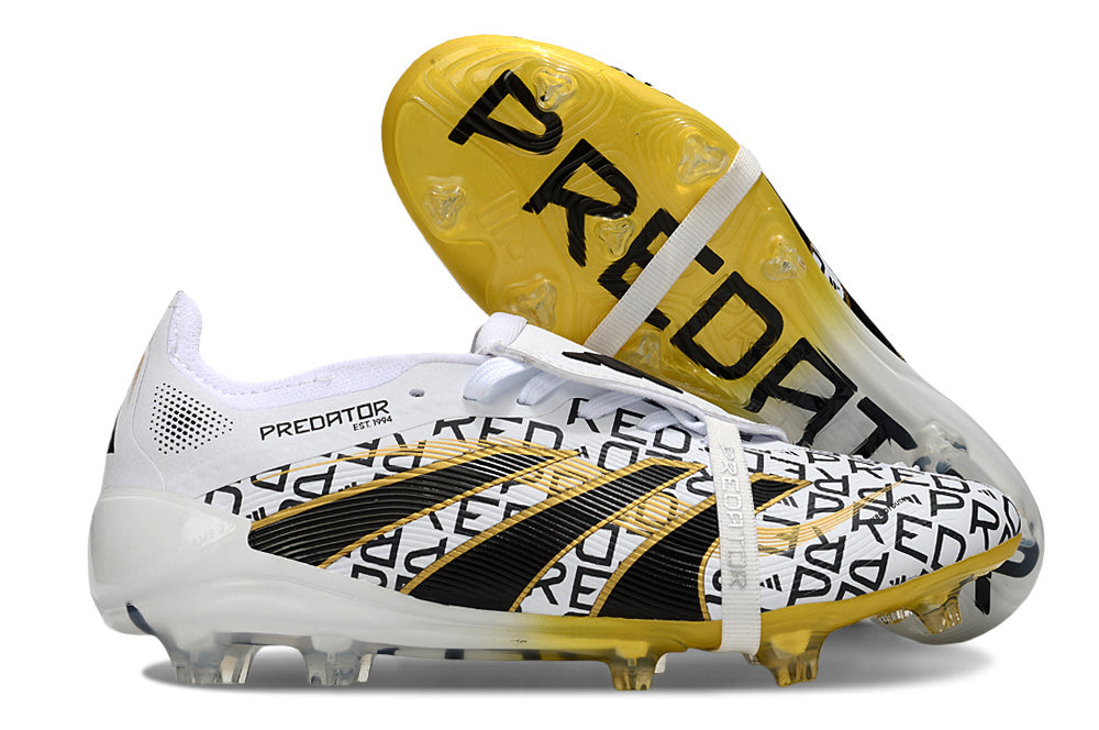 adidas Predator Elite FG — White/Black/Gold Monogram