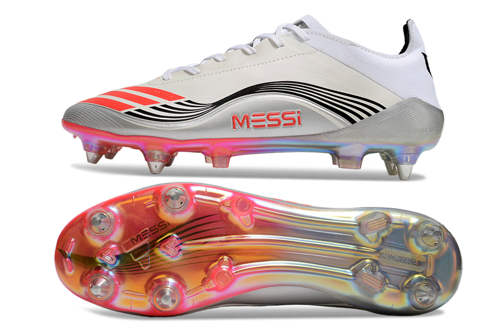 adidas F50 Adizero Messi SG — White/Silver/Red