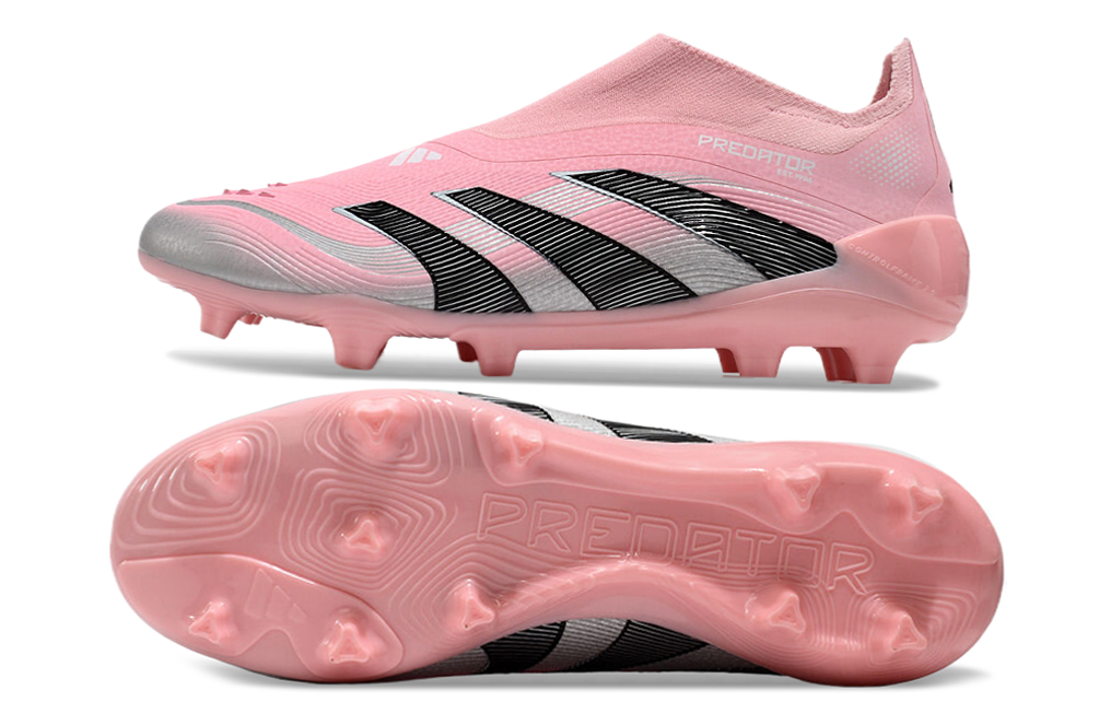adidas Predator Elite FG — Pink/Black Laceless