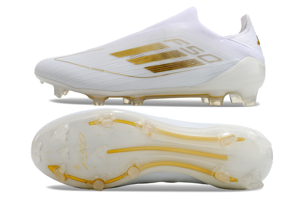 adidas F50 Elite FG — White/Gold Clean