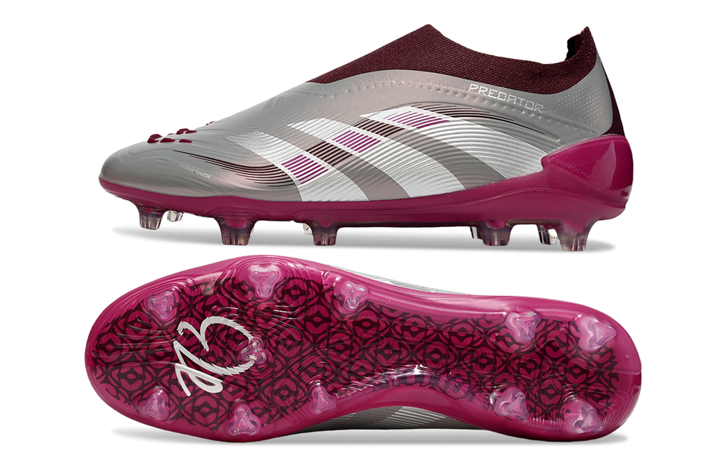 adidas Predator Elite Bellingham FG — Silver/Magenta Laceless