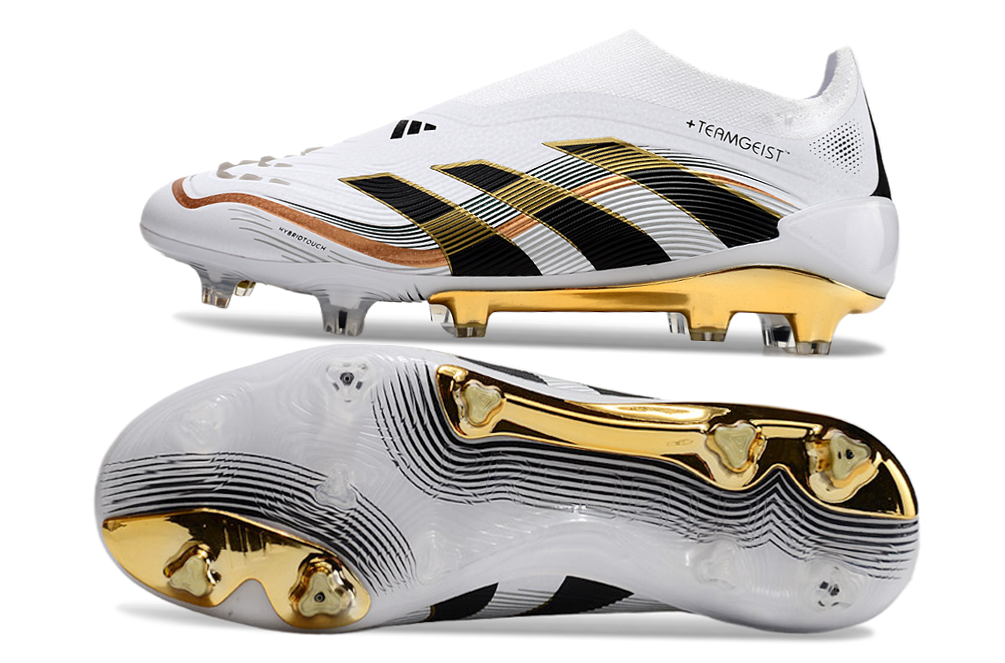 adidas Predator Elite FG — White/Black/Gold Sole