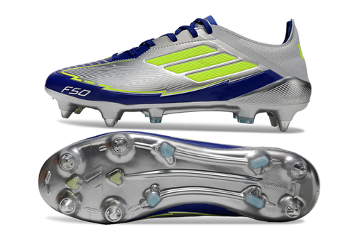 adidas F50 Adizero SG — Silver/Blue/Lime