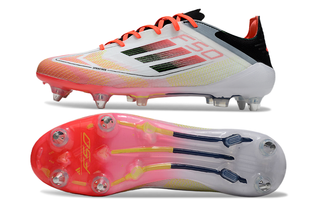 adidas F50 Adizero SG — White/Red/Yellow