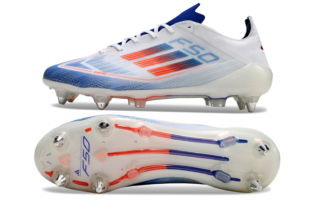 adidas F50 Adizero SG — White/Blue/Red