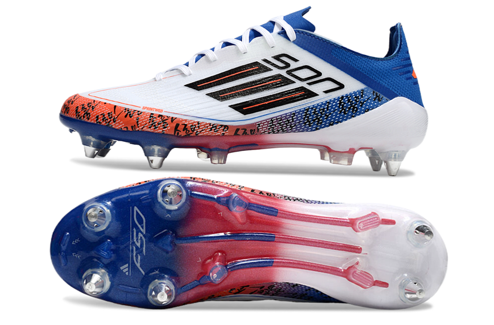 adidas F50 Adizero Son SG — White/Blue/Red