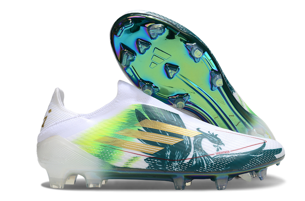 adidas F50 Elite FG — White/Teal Dragon