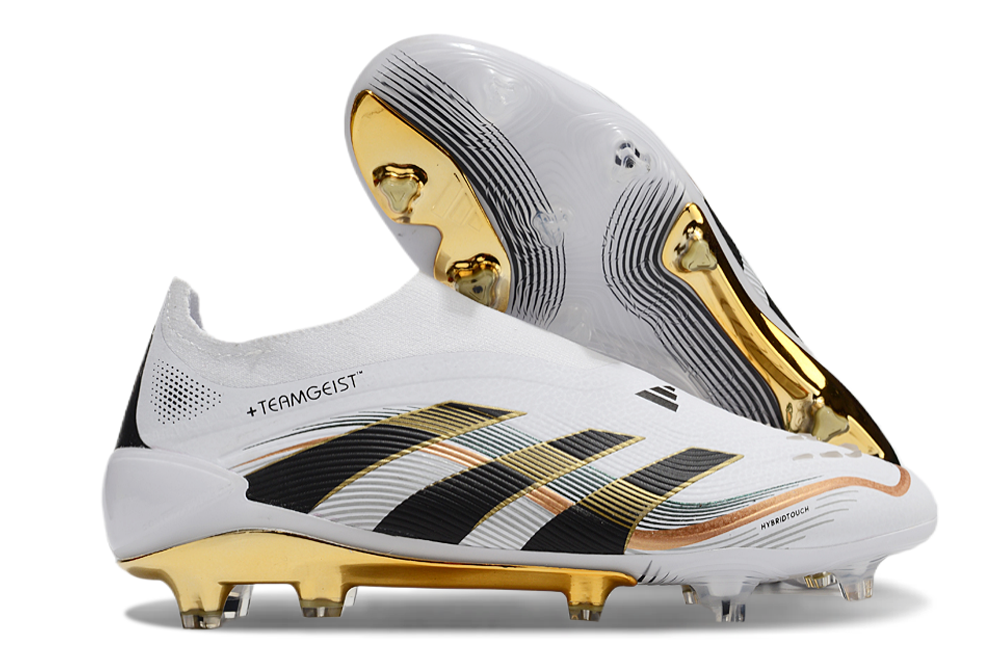 adidas Predator Elite FG — White/Black/Gold Sole