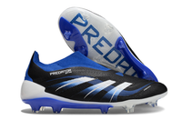 adidas Predator Elite FG — Black/Blue/White Laceless