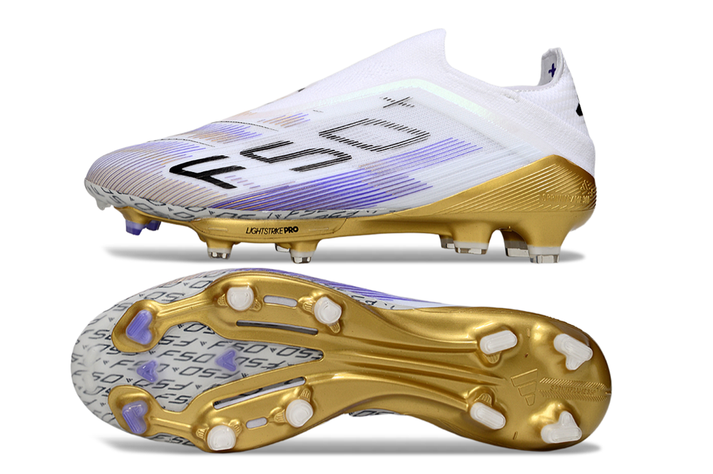 adidas F50 Elite FG — White/Purple/Gold