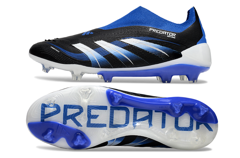 adidas Predator Elite FG — Black/Blue/White Laceless
