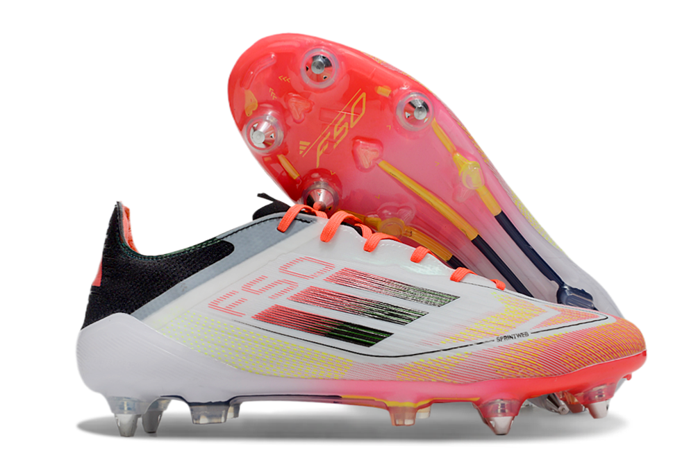 adidas F50 Adizero SG — White/Red/Yellow